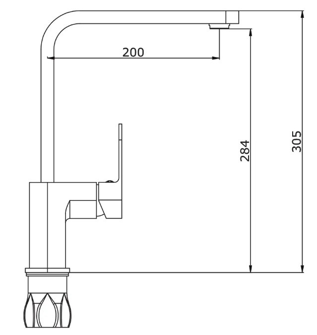 Приобрести смеситель для кухни vieir camomilla 305 мм, хром v283521