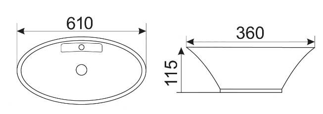 Приобрести раковина-чаша ceramalux 60 см 9398
