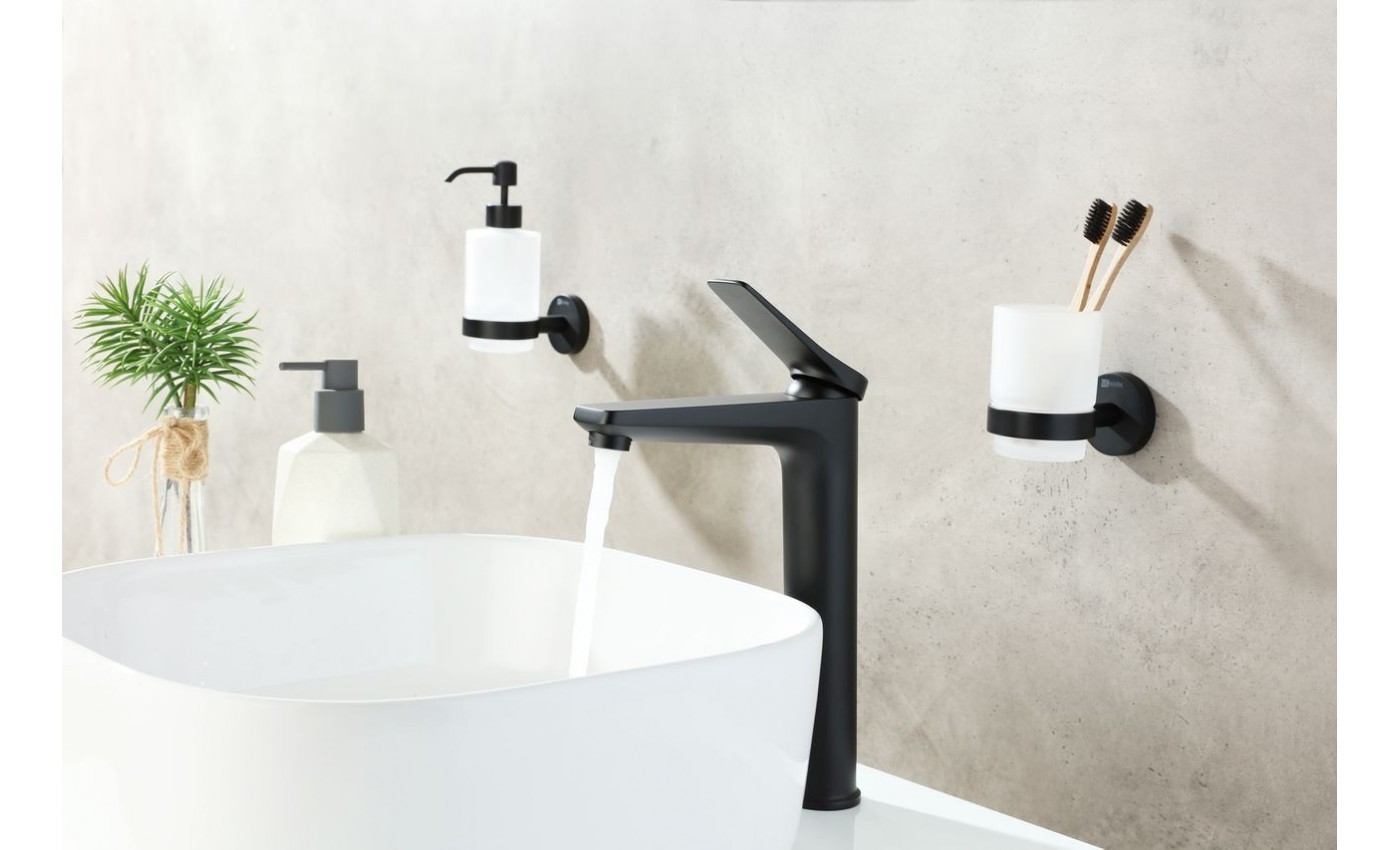 Приобрести lemark смеситель для раковины bronx, высокий, черный lm3709bl