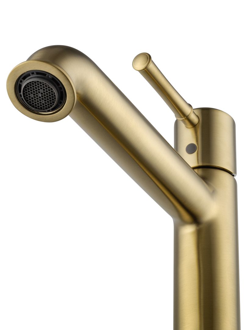 Приобрести смеситель для раковины высокий wonzon & woghand tor, брашированное золото (ww-88019073-bg)