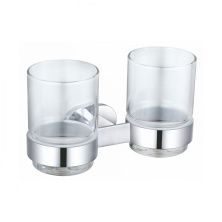 Два стакана для зубных щеток с держателем WONZON & WOGHAND FIRST, Хром (WW-8428)