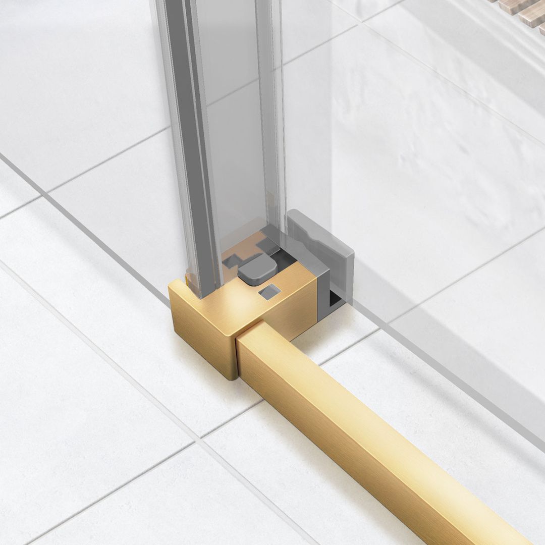 Приобрести vincea душевая дверь slim soft 150 см, прозрачное, брашированное золото vds-1ss150clg