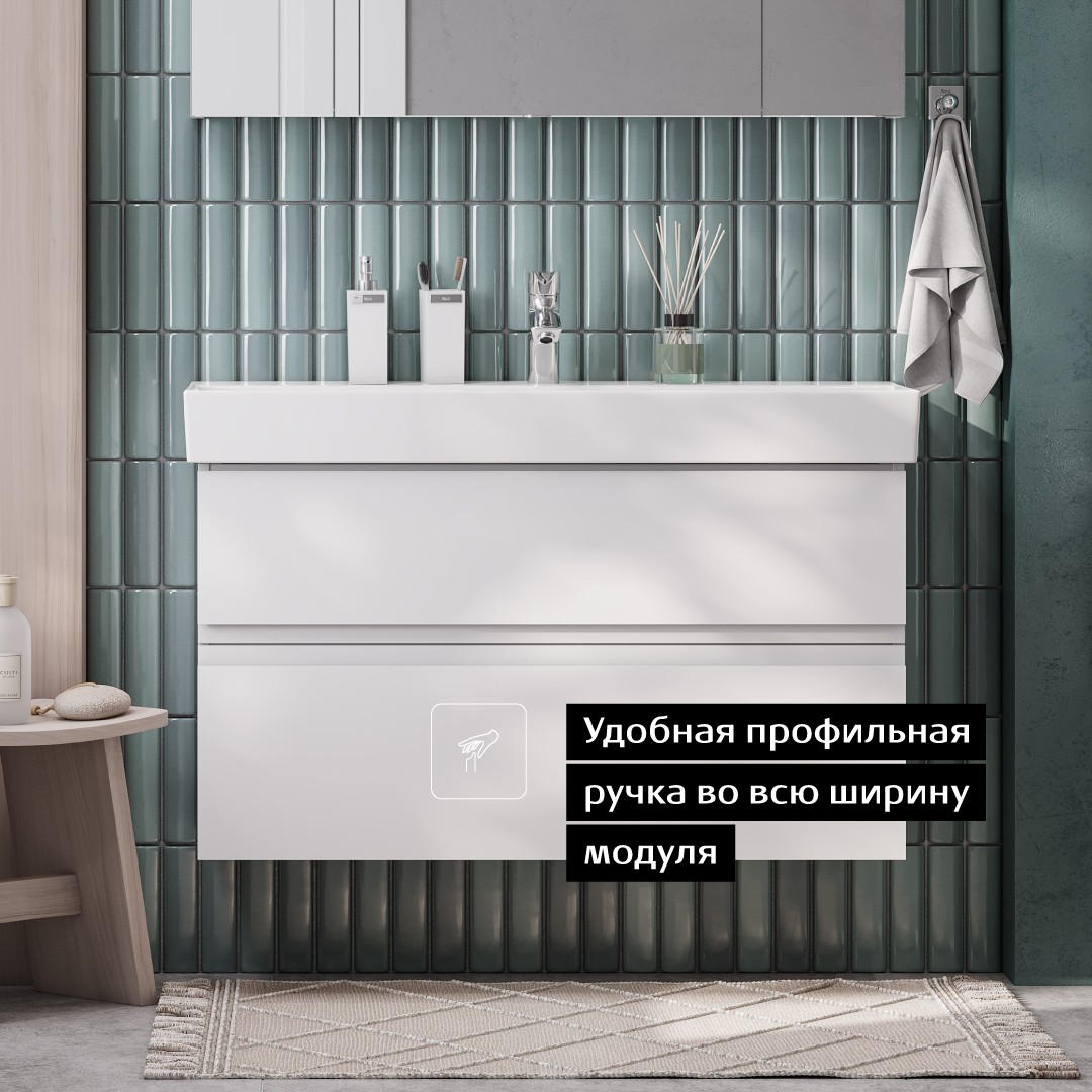 Приобрести тумба подвесная roca oleta с раковиной 80 см, белый матовый