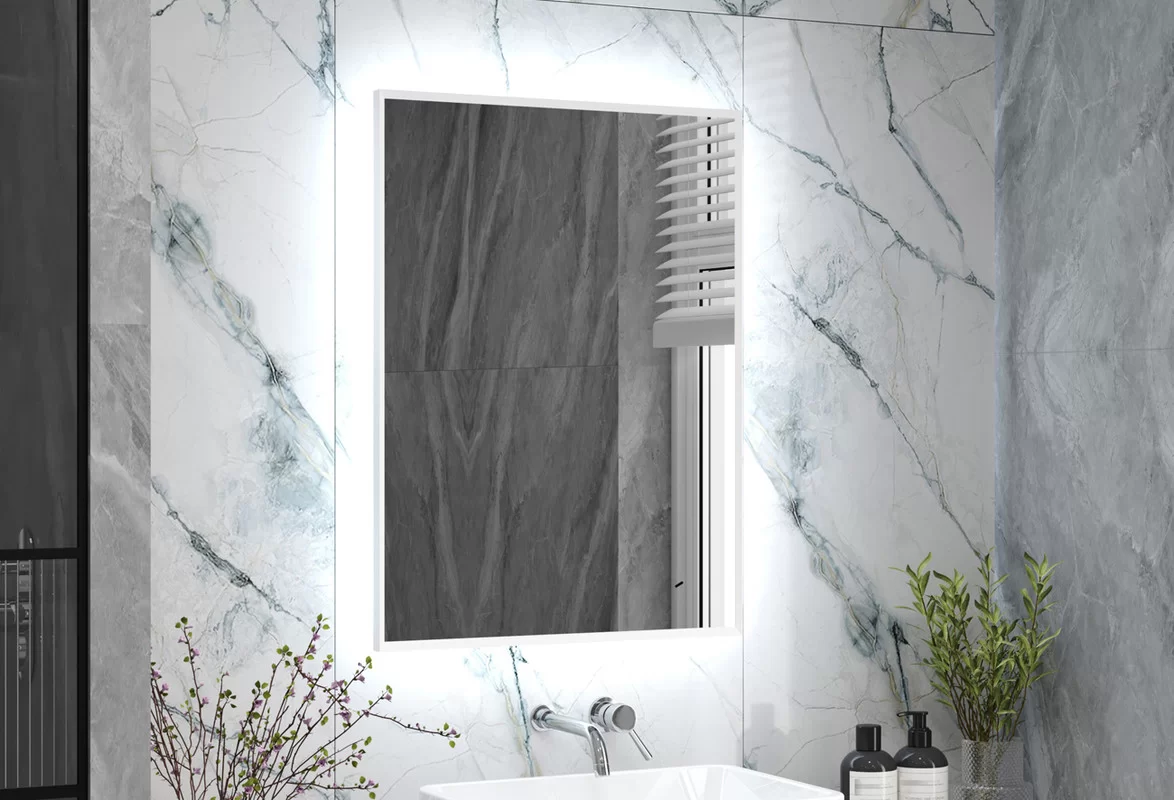 Приобрести continent зеркало с подсветкой meridian white 60х80 см, белое