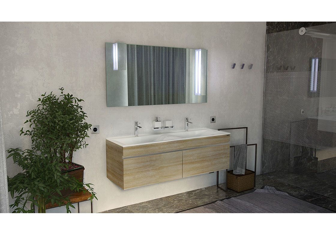 Приобрести тумба подвесная с раковиной velvex pulsus 140 см tppul.140-25, дуб сонома