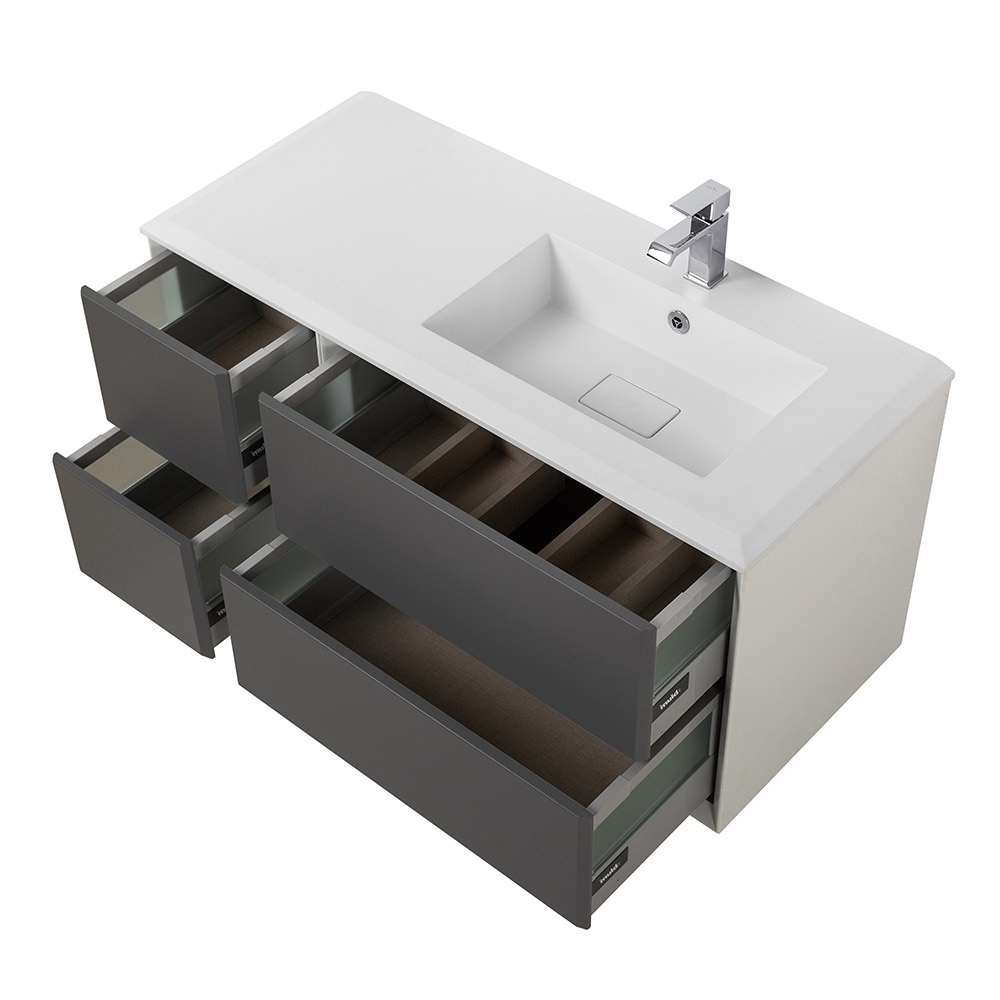 Приобрести cezares тумба подвесная с раковиной bellagio 106 см grigio nuvola, правосторонняя, серая 55301