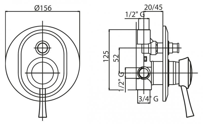 Приобрести cezares смеситель скрытого монтажа giubileo, двухпозиционный, бронза giubileo-vdim-02
