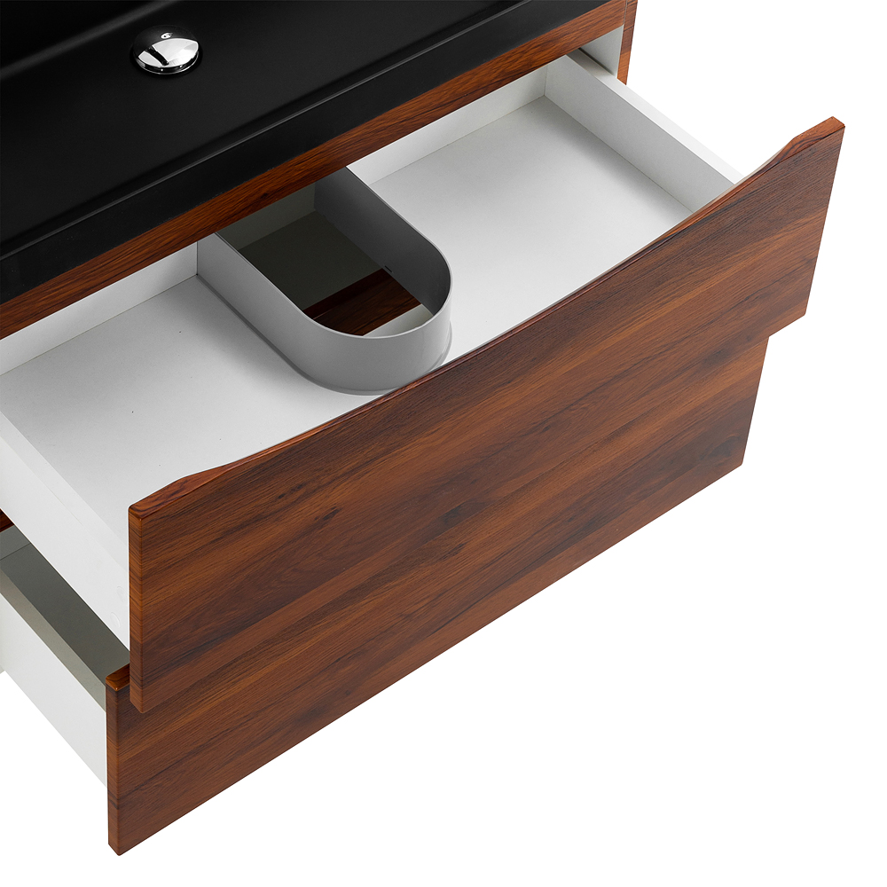 Приобрести belbagno тумба с раковиной marino 80 см, подвесная rovere cillegio, чёрная раковина