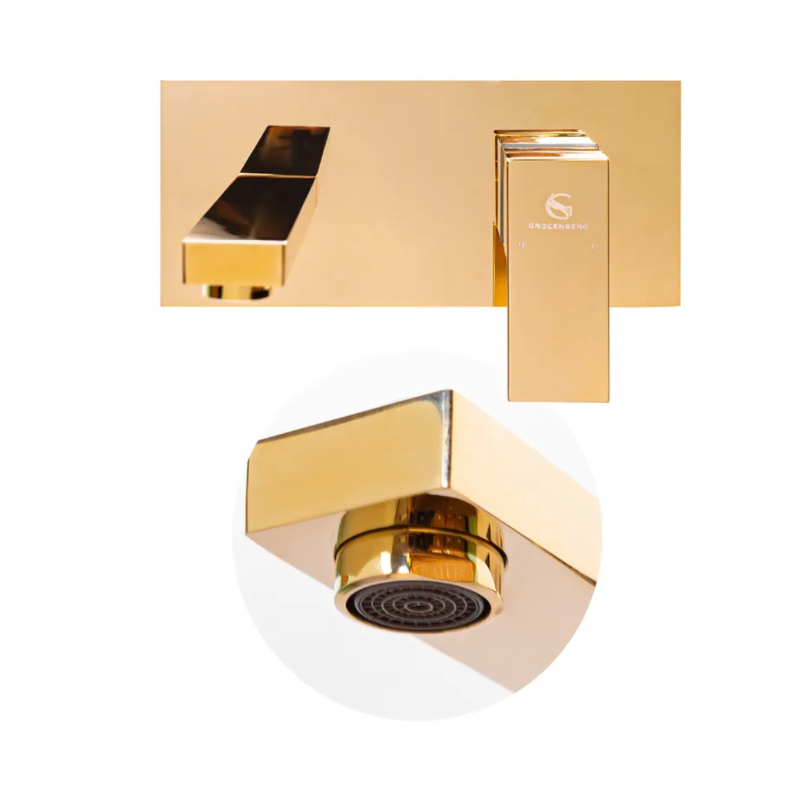 Приобрести grocenberg встраиваемый смеситель для раковины, золото gb588go