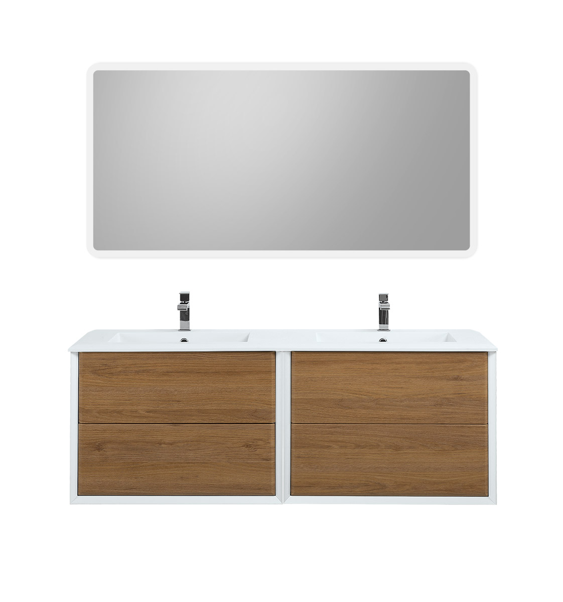 Приобрести cezares тумба подвесная с раковиной на две чаши bellagio 140 см rovere tabacco, дерево 54716