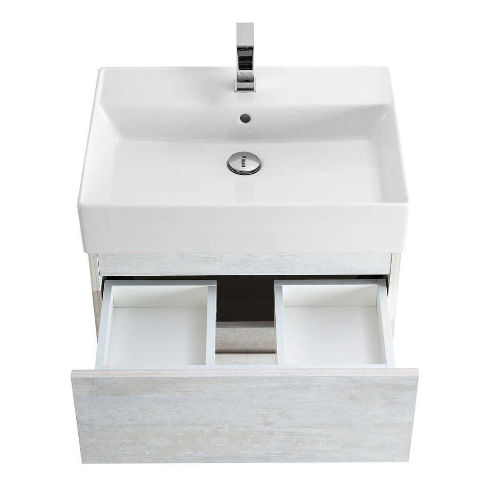 Приобрести cezares тумба подвесная с раковиной molveno 46 60 см legno bianco, белый глянец molveno 46-60-2c-so-lb