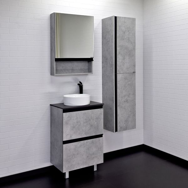 Приобрести сomforty тумба со столешницей и раковиной "эдинбург-60-н", светлый бетон, с отверстием под смеситель