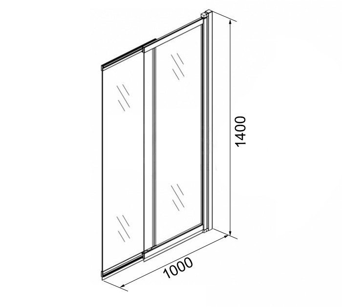Приобрести azario шторка для ванны merrit 1000х1400мм, 5 мм, раздвижная, черный профиль az-nf6122 1000 black