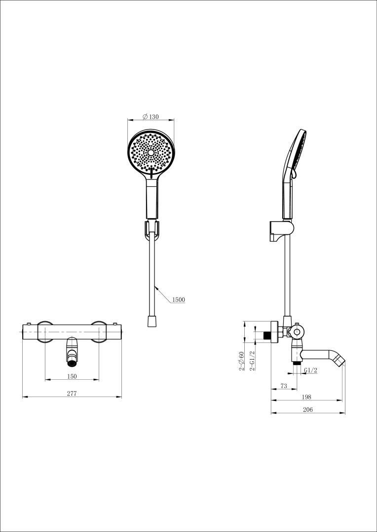 Приобрести смеситель для ванны с душем и термостатом wonzon & woghand inn 3, брашированное золото (ww-b2065-a1-bg)