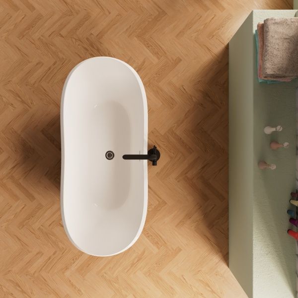 Приобрести frank акриловая ванна f6104 white/black,170х75 см, отдельностоящая