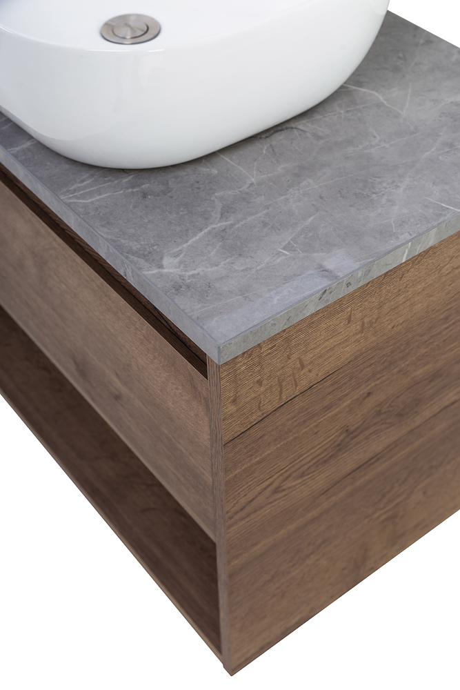 Приобрести belbagno тумба со столешницей kraft 100 см с ящиком и полкой, подвесная rovere tabacco