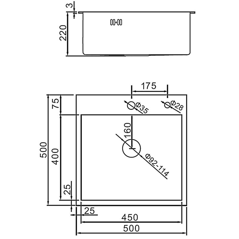 Приобрести gerhans кухонная мойка 50х50 см, графит