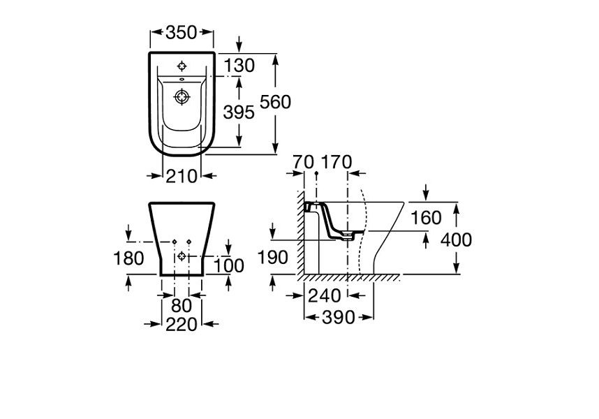 Приобрести биде напольное roca gap, 7.3574.7.400.0