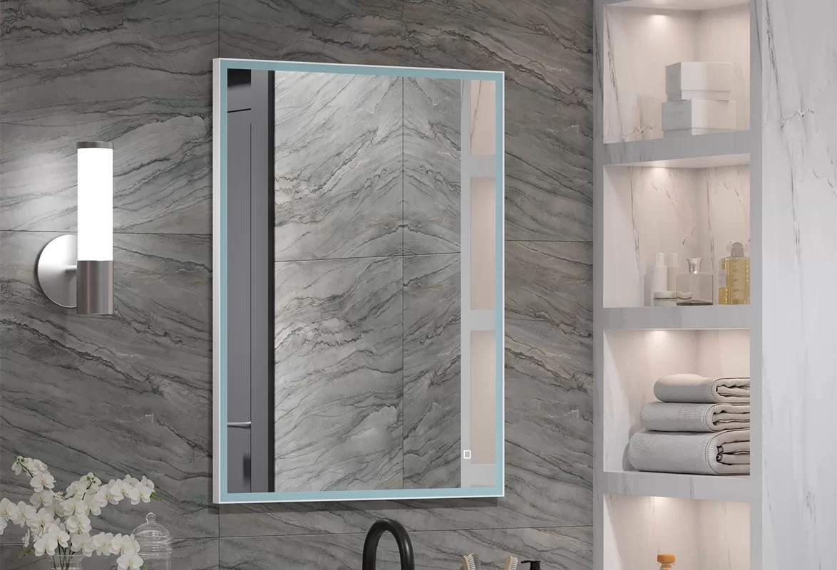 Приобрести continent зеркало с подсветкой solid 60х80 см, белое