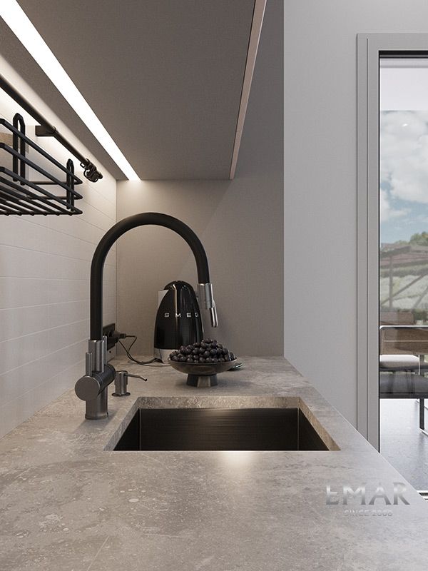 Приобрести emar смеситель для кухни, графит ес - 3015 pvd dark