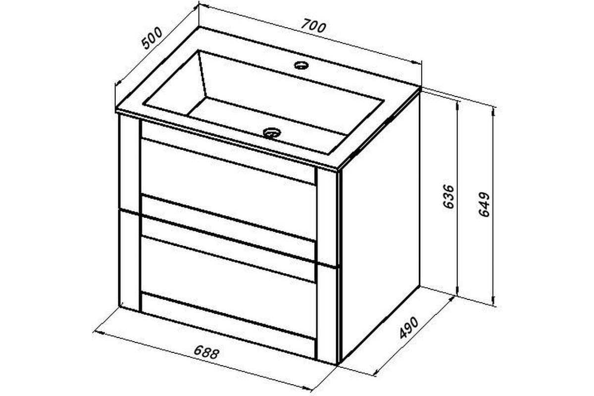 Приобрести aquanet тумба с раковиной терра 70 см, белая матовая