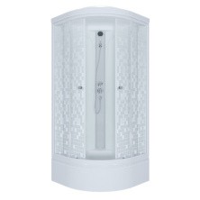 Тритон Душевое ограждение Стандарт В1 Аква Мозаика 90х90 см, белая с узором Щ0000025436