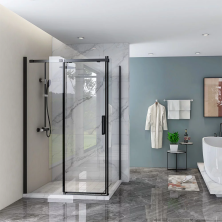 Veconi Душевое ограждение Rovigo 80х140 см, черное, прозрачное RV070-14080PR-01-19C4