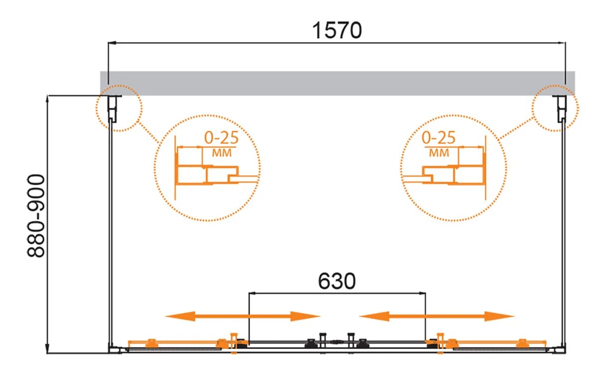 Приобрести cezares душевое ограждение molveno 160х90 см, хром molveno-ah-22-160/90-c-cr-iv