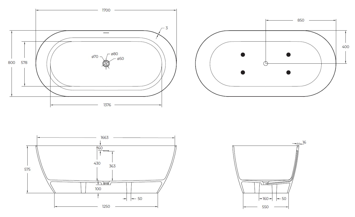 Приобрести cezares отдельностоящая ванна solid surface 170х80 см, белая czr-relax-170-80-57-ssb