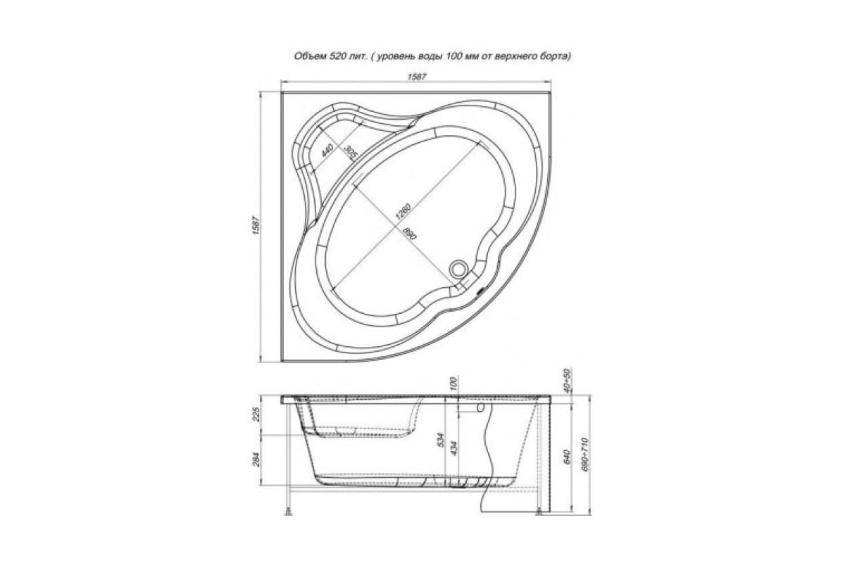 Приобрести aquanet фронтальная панель для ванны santiago 160 см, белая