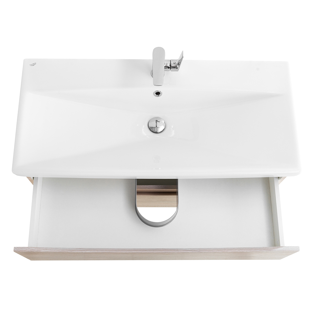 Приобрести belbagno тумба с раковиной marino-cer 80 см, подвесная rovere grigio, белая раковина