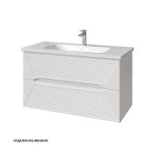 Caprigo Тумба с раковиной MODO-Smalty Terza 100 см, белая, эмаль