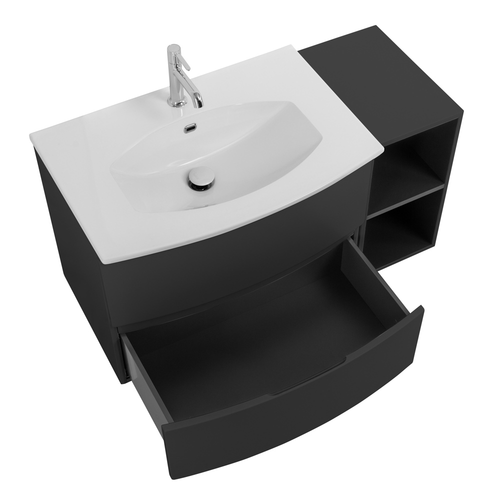 Приобрести cezares тумба подвесная с раковиной elettra 104 см grafite, литьевой мрамор, графит 55522