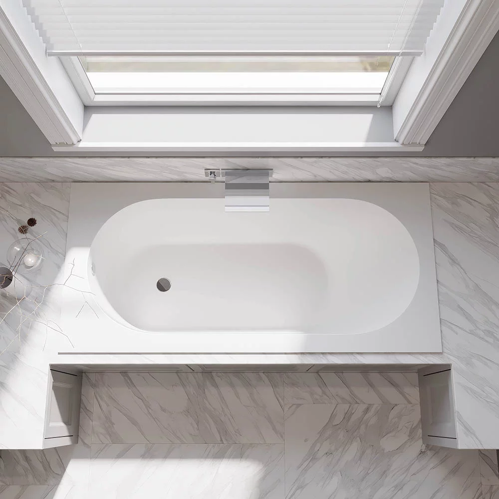 Приобрести veconi ванна из искусственного камня stampo 170х75 см, белая глянцевая stm17075