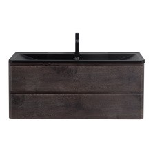 BelBagno Тумба с раковиной ALBANO 120 см, подвесная Rovere Nature Grigio, чёрная раковина