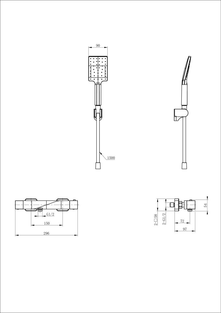 Приобрести смеситель для душа с термостатом wonzon & woghand twist, белый матовый (ww-b2025-a-mw)