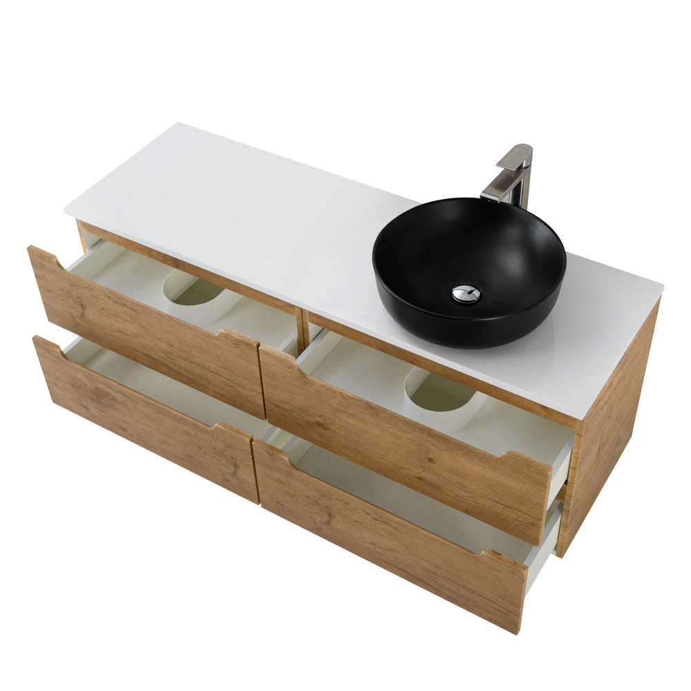 Приобрести belbagno тумба со столешницей etna 120 см, подвесная rovere nature, раковина справа