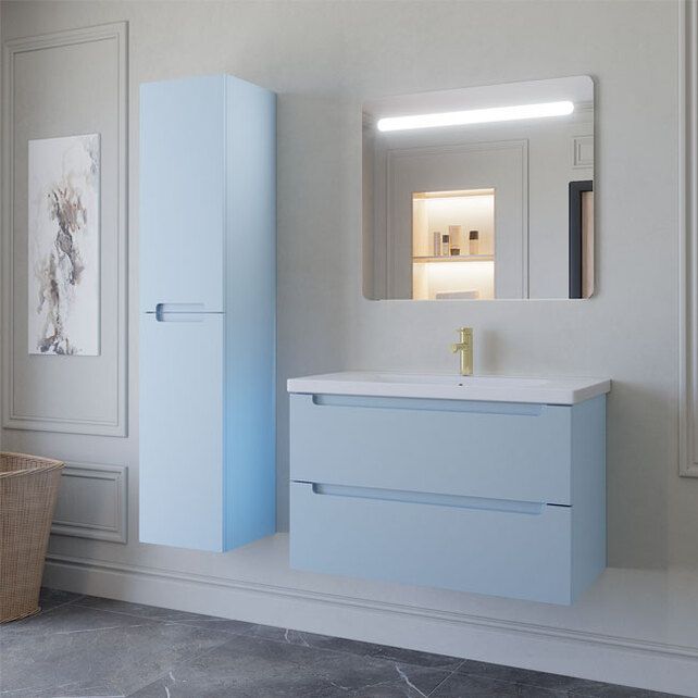 Приобрести caprigo тумба с раковиной termin-smalty 90 см, голубая, эмаль