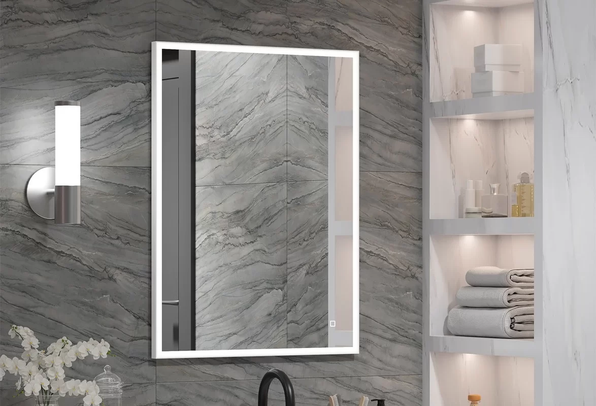 Приобрести continent зеркало с подсветкой solid 60х80 см, белое