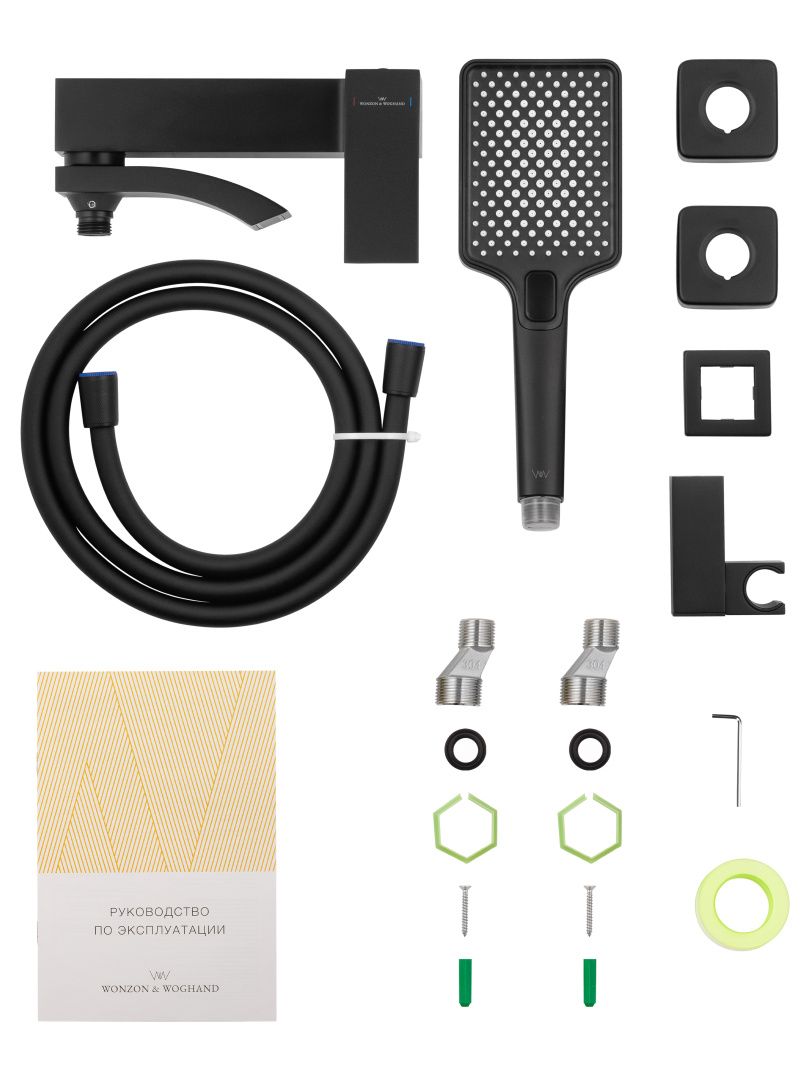 Приобрести смеситель для ванны с душем wonzon & woghand fit, черный матовый (ww-88639009-mb)