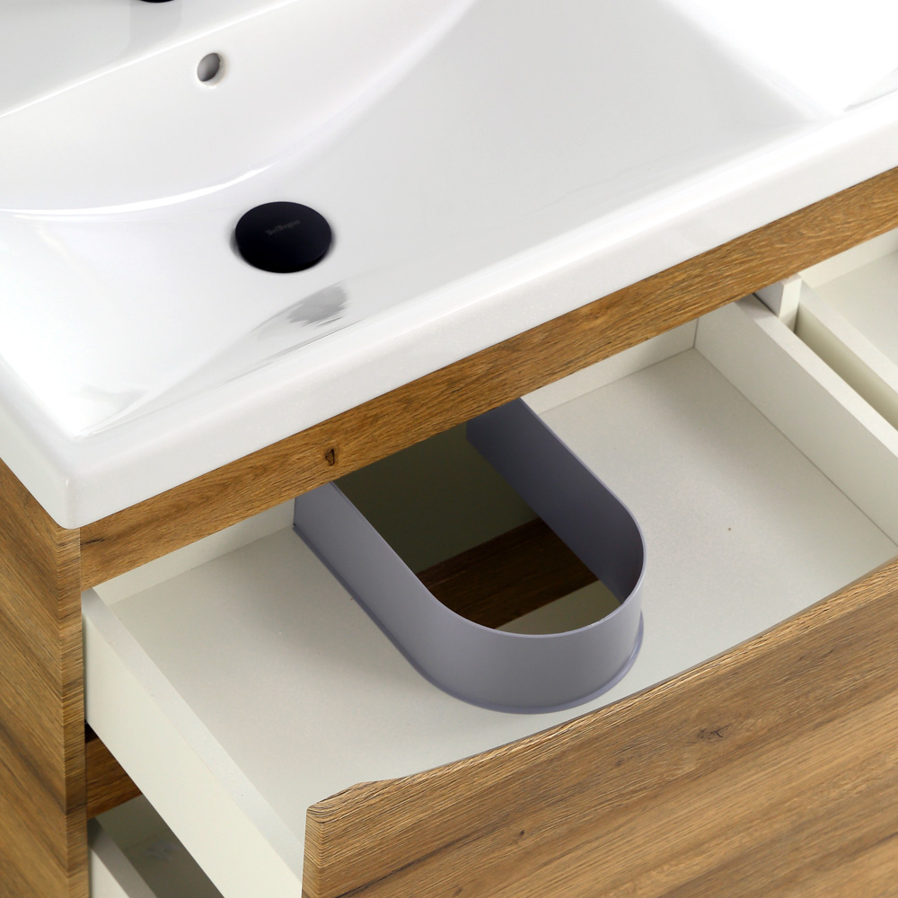 Приобрести belbagno тумба с раковиной marino-cer 120 см, подвесная с ящиками rovere rustico, белая раковина