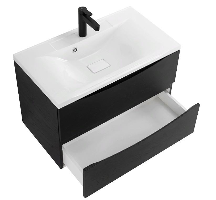 Приобрести тумба подвесная с раковиной belbagno marino-800-2c-so-rca-p 80 см, rovere cioccolato amaro