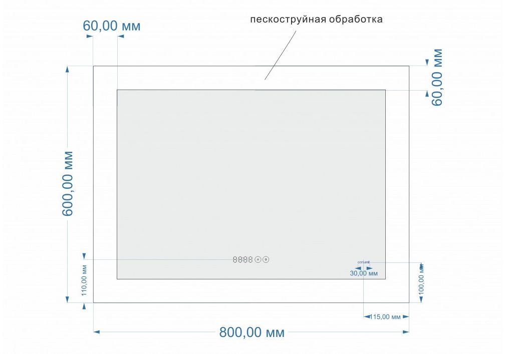 Приобрести зеркало cersanit design pro 060 led 80 см, lu-led060*80-p-os