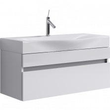 Тумба подвесная с раковиной Aqwella Бергамо 100 см, Белая, Ber.01.10/W