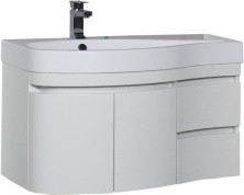 Aquanet Тумба с раковиной Сопрано 95 см, L белая 00212998