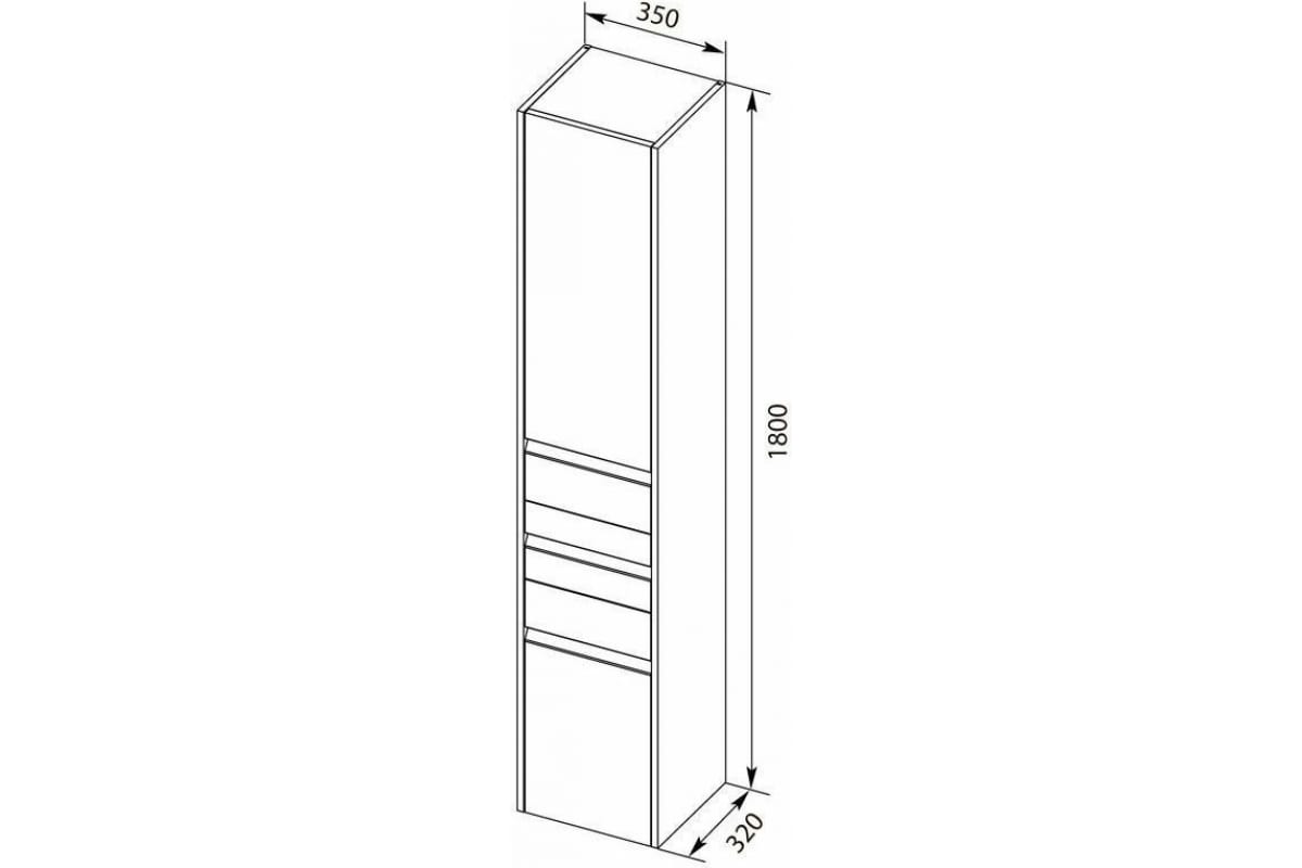 Приобрести aquanet пенал палермо 35 см, белый
