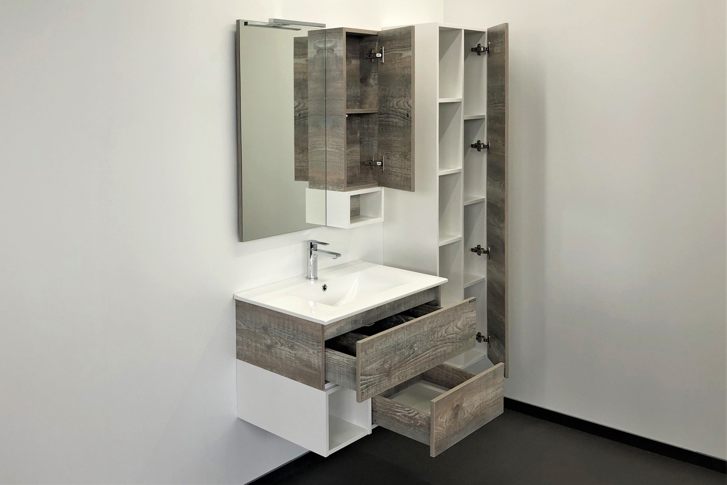 Приобрести сomforty зеркало-шкаф "турин-75" дуб бежевый