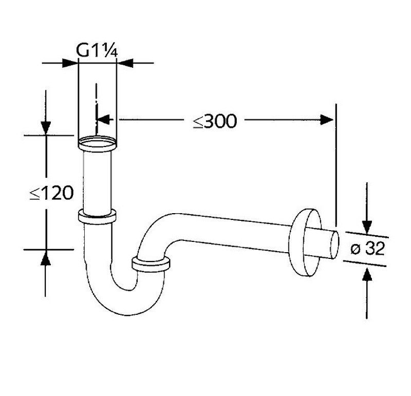 Приобрести трубчатый сифон g 1 1/4, арт. 1026505-00