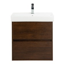 BelBagno Тумба с раковиной NEON 50 см, подвесная Rovere Scuro, белая раковина