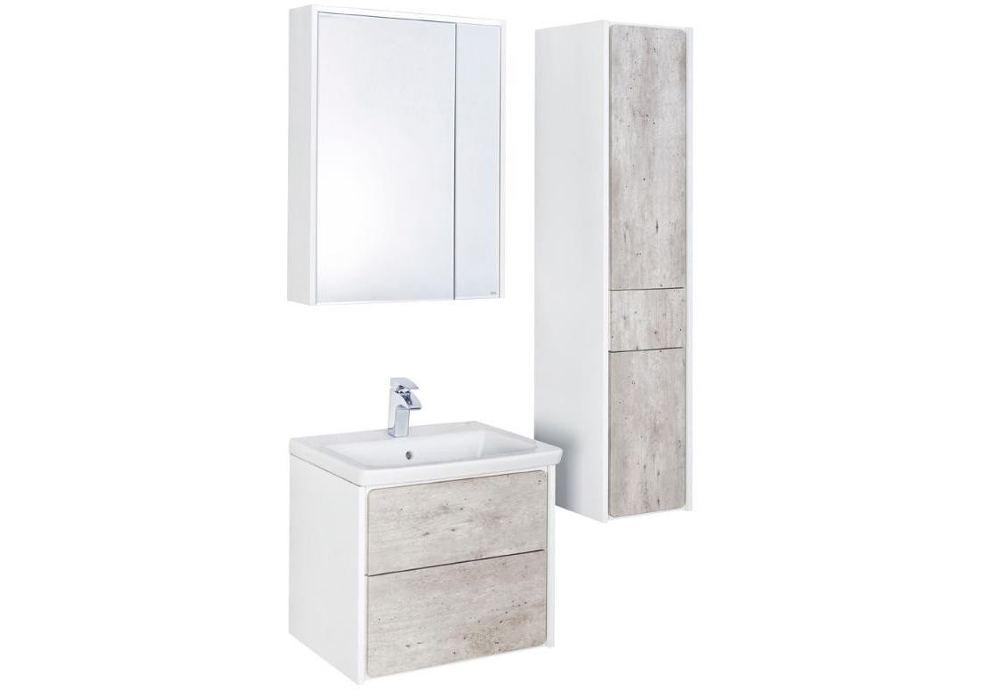 Приобрести пенал подвесной roca ronda 32 см, правый, бетон, белый матовый z.ru93.0.300.6